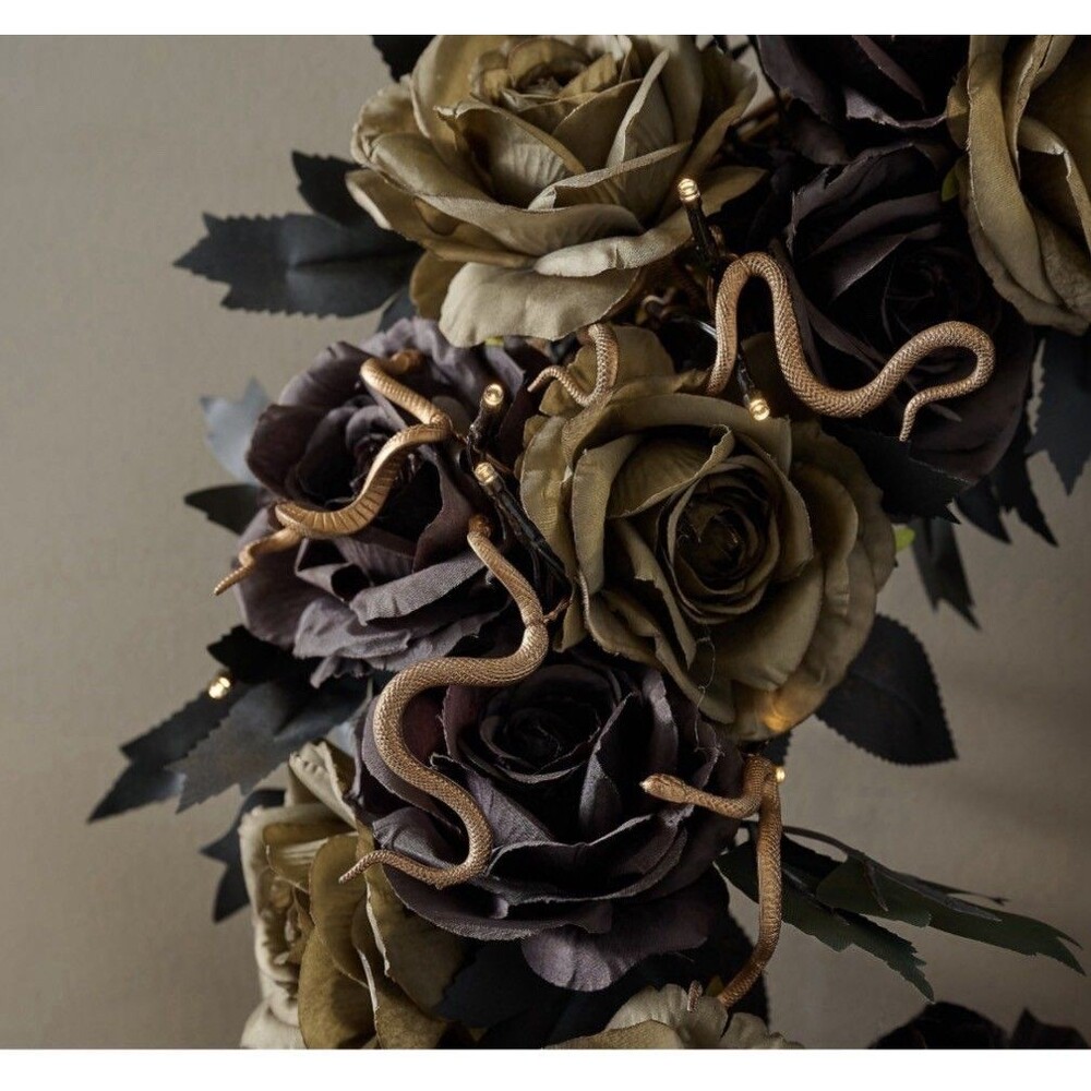Martha Stewart 24" Illuminated Rose & Snake Wreath - Picture 2 of 2